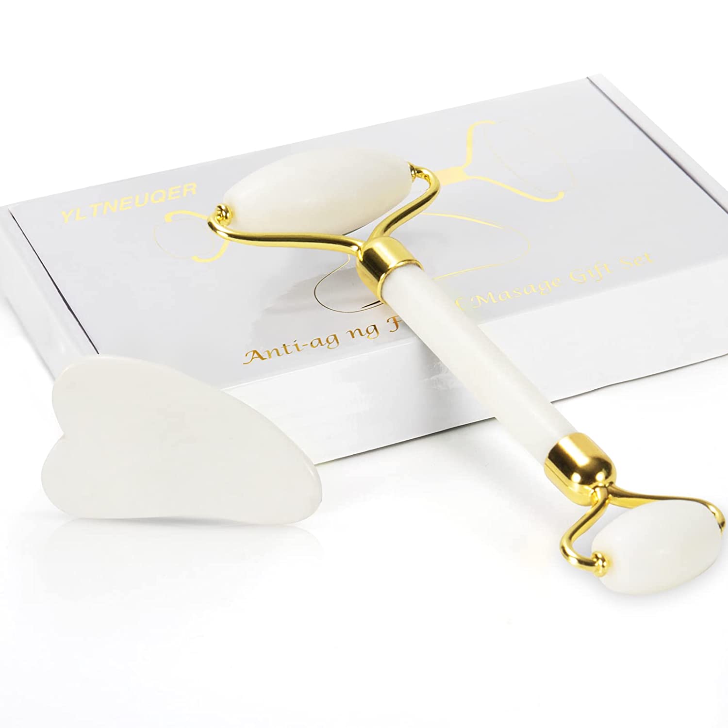 YLTNUEQER Jade Roller Gua Sha Set - Facial Skin Care