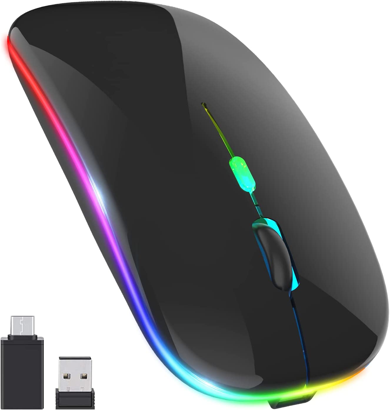[Upgrade] LED Wireless Mouse, Slim Silent Mouse