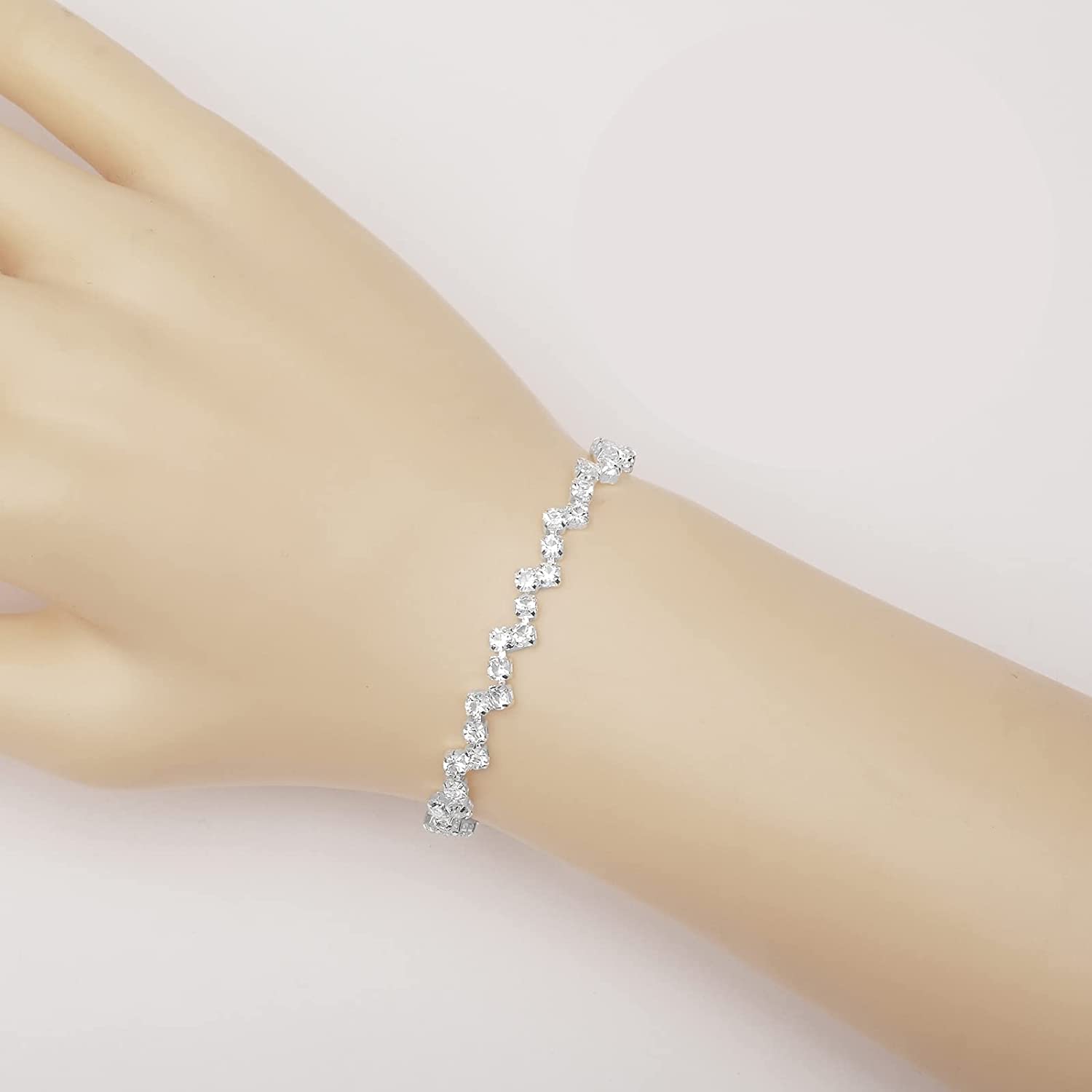 Aixiao Silver Necklace Earrings Bracelet Crystal